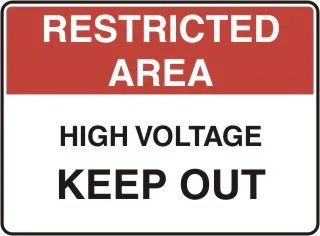 AD 21 — RESTRICTED AREA - HIGH VOLTAGE
